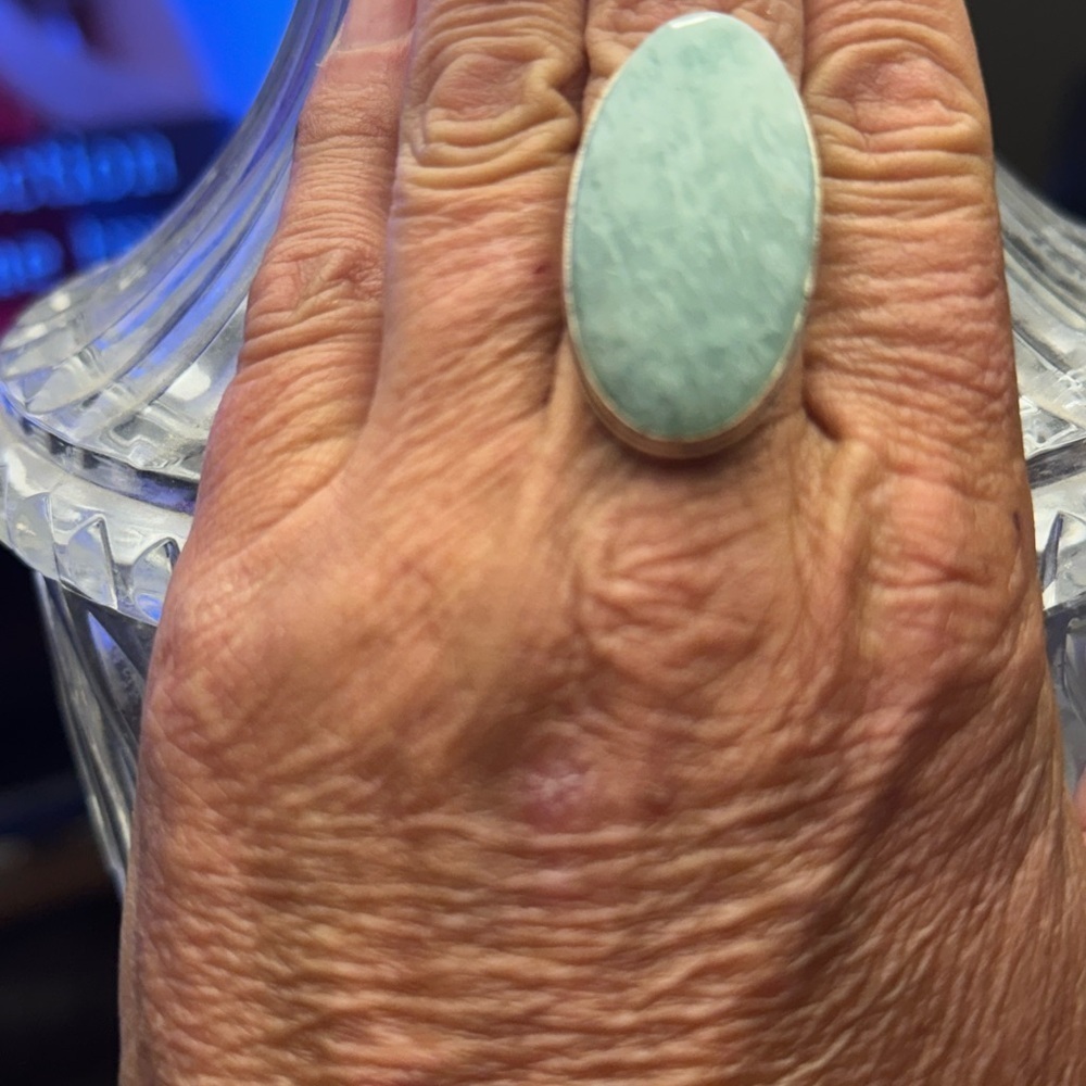 Amazonite 925 Silver Plated Handmade Ring US 5.5. Gorgeous! - Picture 3 of 5